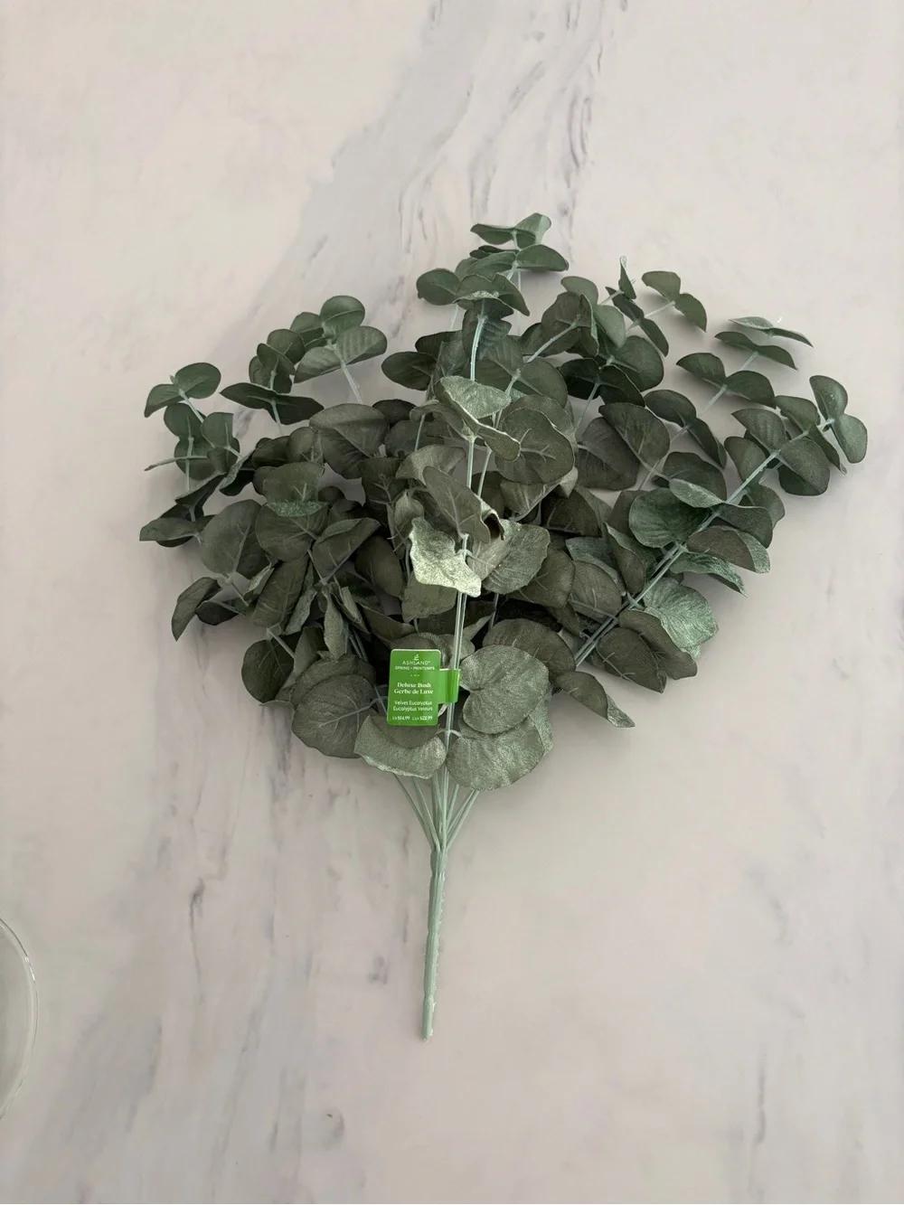 Green Faux Eucalyptus Stem Bouquet - 2 stems